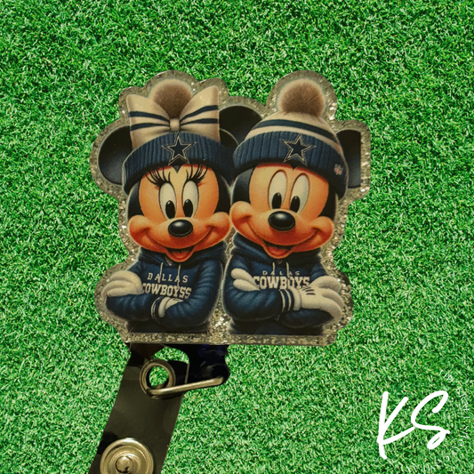 Mickey and Minnie Dallas Badge Reel